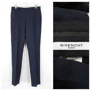 NEW Givenchy Paris Womens Dark Navy Wool Mohair Dress Pants Trousers Size 46 14